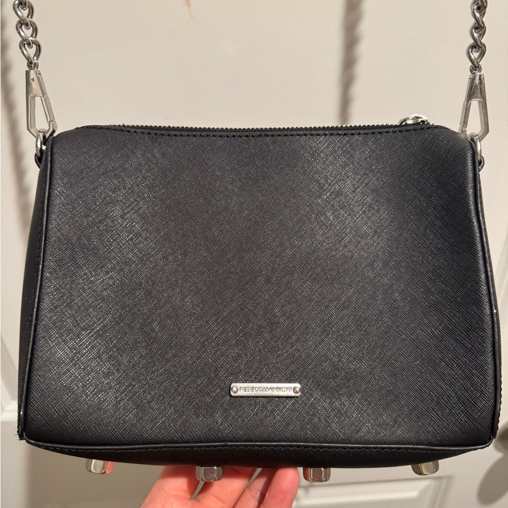 Rebecca Minkoff Black Crossbody Bag with Silver Chain